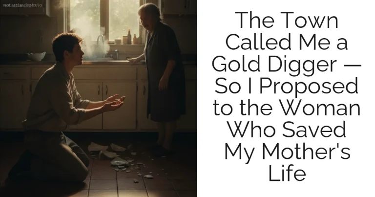 The Town Called Me a Gold Digger — So I Proposed to the Woman Who Saved My Mother's Life