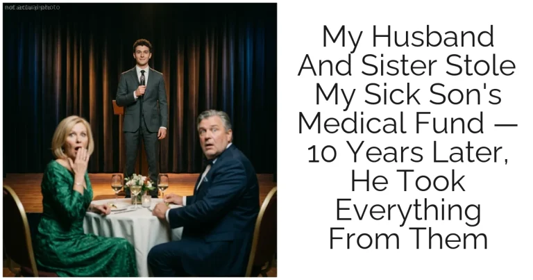 My Husband And Sister Stole My Sick Son's Medical Fund — 10 Years Later, He Took Everything From Them