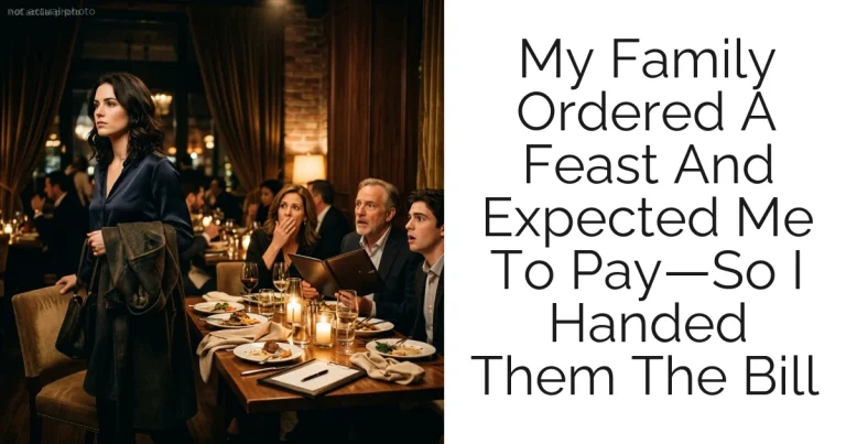 My Family Ordered A Feast And Expected Me To Pay—So I Handed Them The Bill
