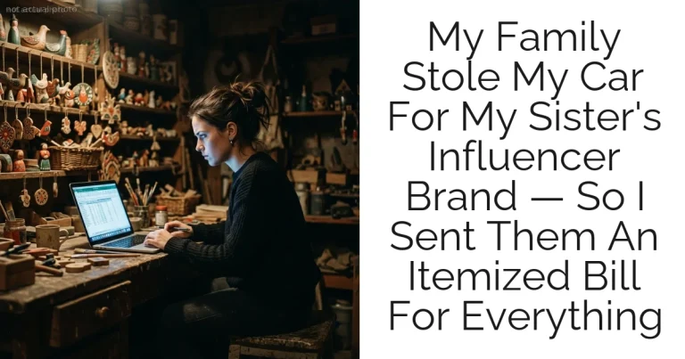 My Family Stole My Car For My Sister's Influencer Brand — So I Sent Them An Itemized Bill For Everything