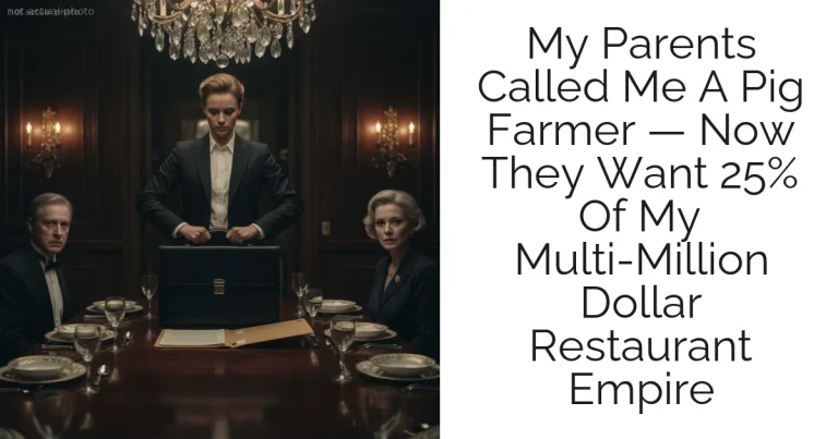 My Parents Called Me A Pig Farmer — Now They Want 25% Of My Multi-Million Dollar Restaurant Empire