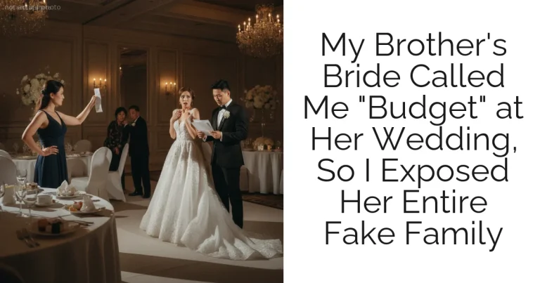 My Brother's Bride Called Me "Budget" at Her Wedding, So I Exposed Her Entire Fake Family