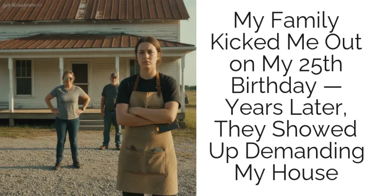 My Family Kicked Me Out on My 25th Birthday — Years Later, They Showed Up Demanding My House
