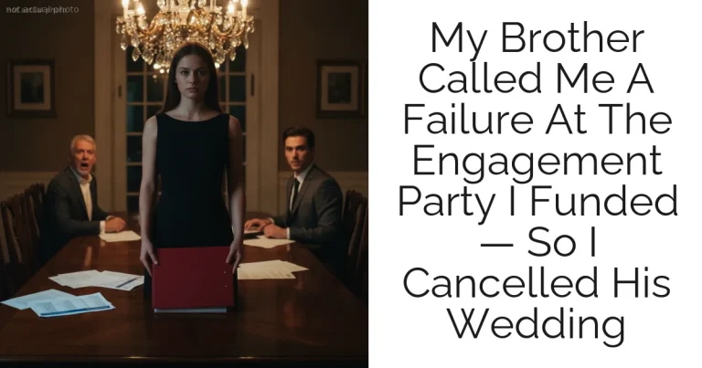 My Brother Called Me A Failure At The Engagement Party I Funded — So I Cancelled His Wedding