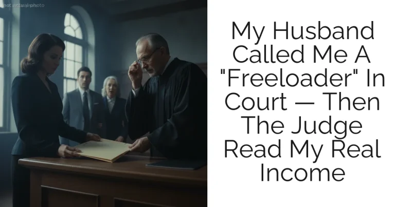 My Husband Called Me A "Freeloader" In Court — Then The Judge Read My Real Income