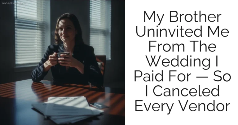My Brother Uninvited Me From The Wedding I Paid For — So I Canceled Every Vendor