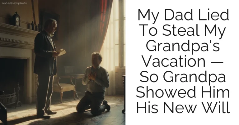 My Dad Lied To Steal My Grandpa's Vacation — So Grandpa Showed Him His New Will