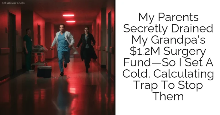 My Parents Secretly Drained My Grandpa's $1.2M Surgery Fund—So I Set A Cold, Calculating Trap To Stop Them