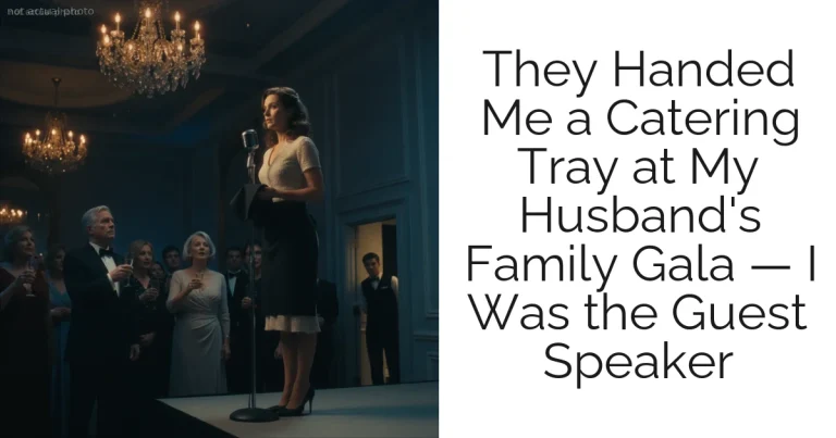 They Handed Me a Catering Tray at My Husband's Family Gala — I Was the Guest Speaker