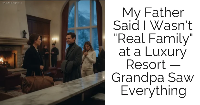 My Father Said I Wasn't "Real Family" at a Luxury Resort — Grandpa Saw Everything