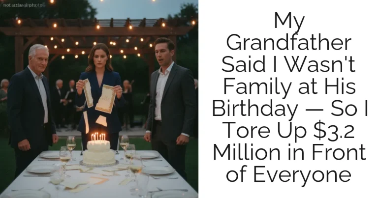 My Grandfather Said I Wasn't Family at His Birthday — So I Tore Up $3.2 Million in Front of Everyone