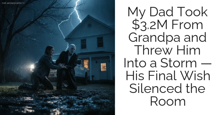 My Dad Took $3.2M From Grandpa and Threw Him Into a Storm — His Final Wish Silenced the Room