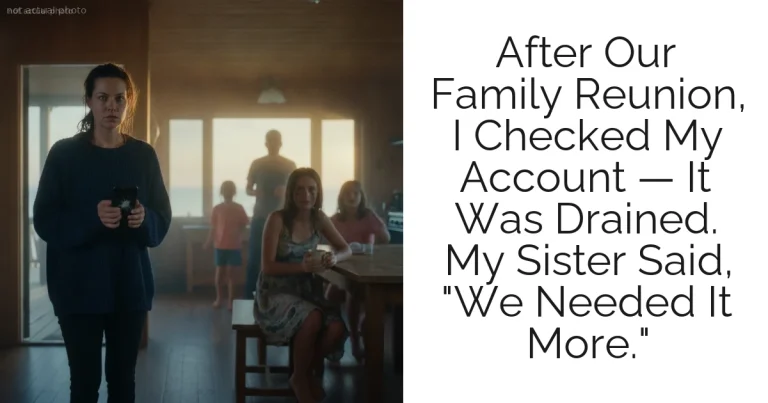 After Our Family Reunion, I Checked My Account — It Was Drained. My Sister Said, "We Needed It More."