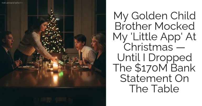 My Golden Child Brother Mocked My 'Little App' At Christmas — Until I Dropped The $170M Bank Statement On The Table