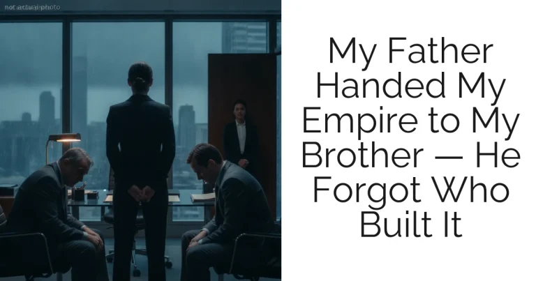 My Father Handed My Empire to My Brother — He Forgot Who Built It