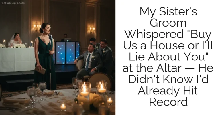 My Sister's Groom Whispered "Buy Us a House or I'll Lie About You" at the Altar — He Didn't Know I'd Already Hit Record