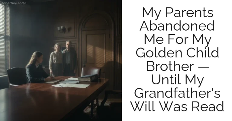 My Parents Abandoned Me For My Golden Child Brother — Until My Grandfather's Will Was Read