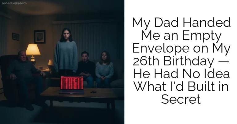 My Dad Handed Me an Empty Envelope on My 26th Birthday — He Had No Idea What I'd Built in Secret