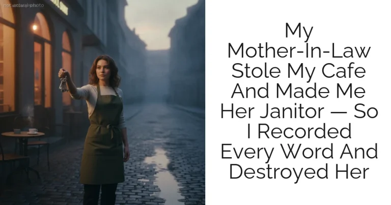 My Mother-In-Law Stole My Cafe And Made Me Her Janitor — So I Recorded Every Word And Destroyed Her