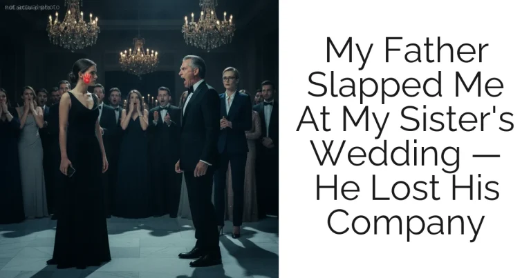 My Father Slapped Me At My Sister's Wedding — He Lost His Company