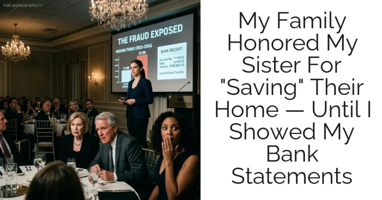 My Family Honored My Sister For "Saving" Their Home — Until I Showed My Bank Statements
