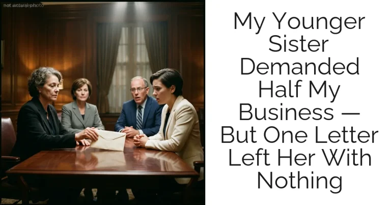 My Younger Sister Demanded Half My Business — But One Letter Left Her With Nothing