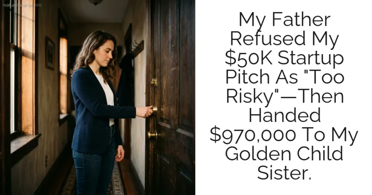 My Father Refused My $50K Startup Pitch As "Too Risky"—Then Handed $970,000 To My Golden Child Sister.