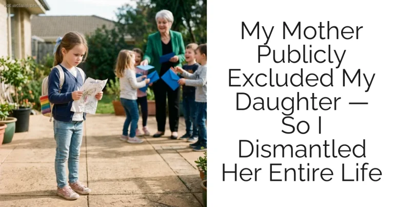 My Mother Publicly Excluded My Daughter — So I Dismantled Her Entire Life