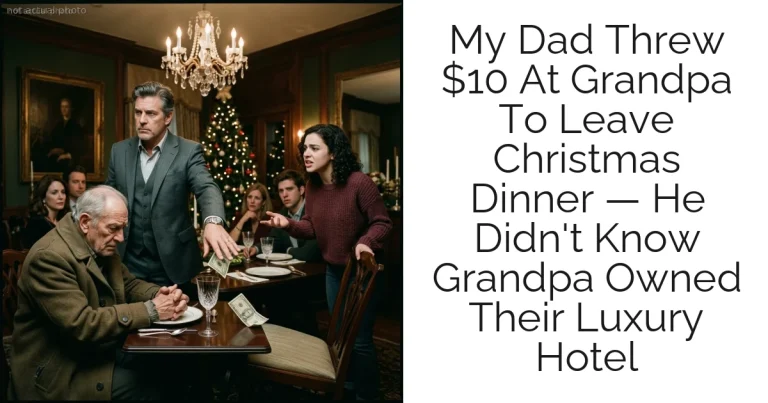My Dad Threw $10 At Grandpa To Leave Christmas Dinner — He Didn't Know Grandpa Owned Their Luxury Hotel