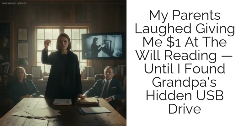 My Parents Laughed Giving Me $1 At The Will Reading — Until I Found Grandpa's Hidden USB Drive