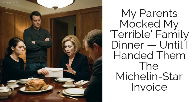 My Parents Mocked My 'Terrible' Family Dinner — Until I Handed Them The Michelin-Star Invoice