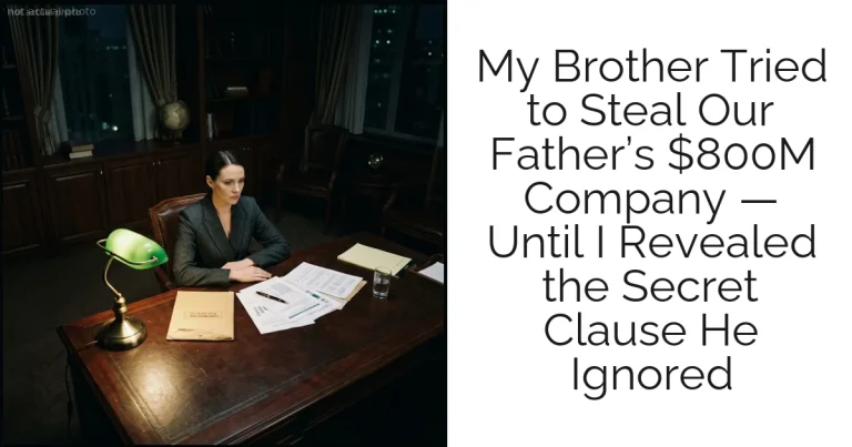 My Brother Tried to Steal Our Father’s $800M Company — Until I Revealed the Secret Clause He Ignored