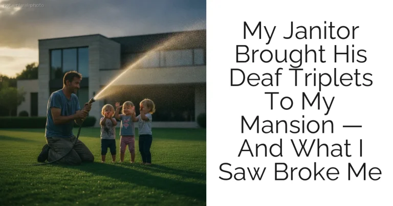 My Janitor Brought His Deaf Triplets To My Mansion — And What I Saw Broke Me