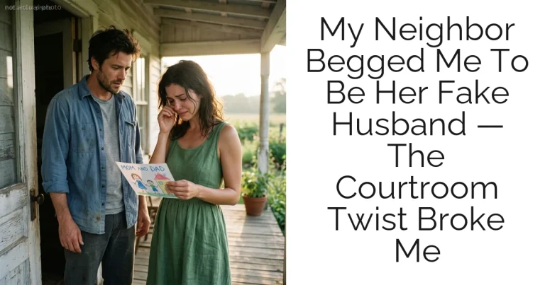 My Neighbor Begged Me To Be Her Fake Husband — The Courtroom Twist Broke Me