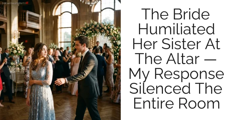 The Bride Humiliated Her Sister At The Altar — My Response Silenced The Entire Room