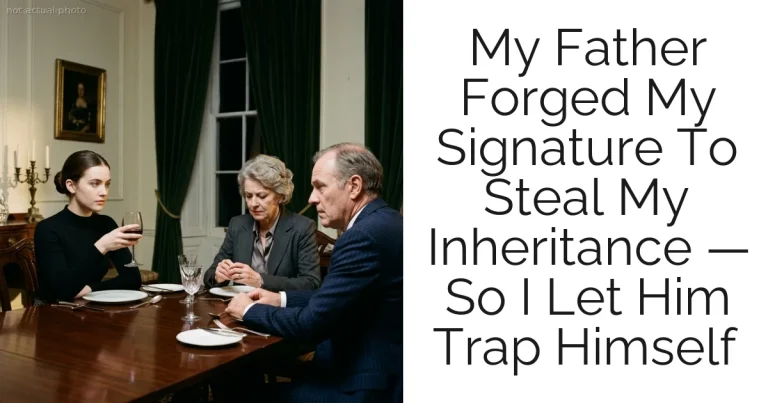 My Father Forged My Signature To Steal My Inheritance — So I Let Him Trap Himself