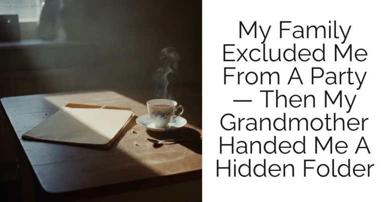 My Family Excluded Me From A Party — Then My Grandmother Handed Me A Hidden Folder