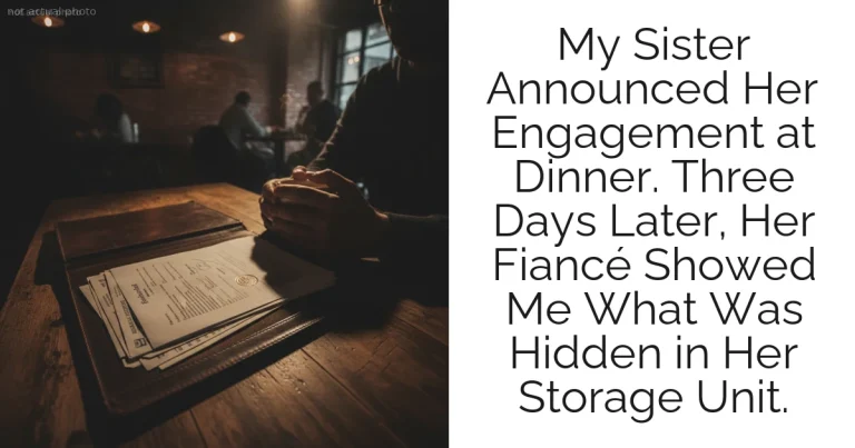 My Sister Announced Her Engagement at Dinner. Three Days Later, Her Fiancé Showed Me What Was Hidden in Her Storage Unit.