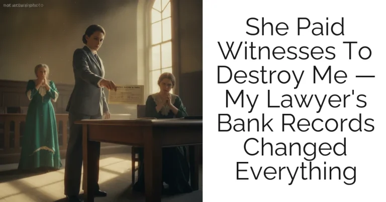 She Paid Witnesses To Destroy Me — My Lawyer's Bank Records Changed Everything