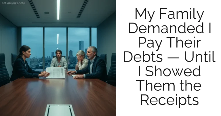 My Family Demanded I Pay Their Debts — Until I Showed Them the Receipts