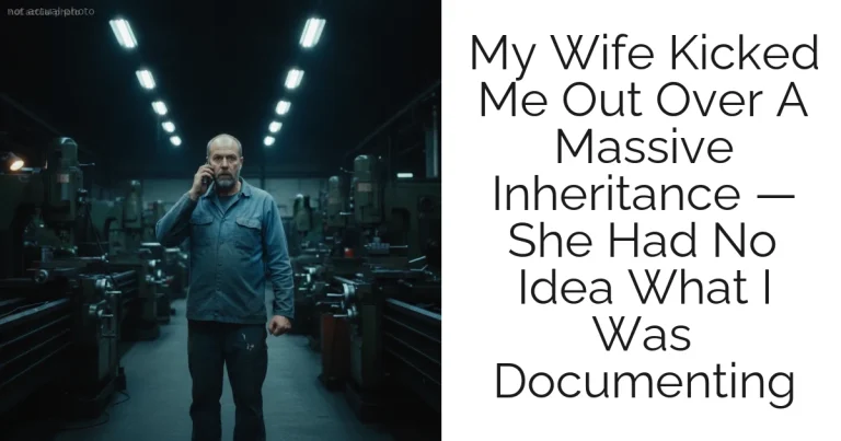 My Wife Kicked Me Out Over A Massive Inheritance — She Had No Idea What I Was Documenting