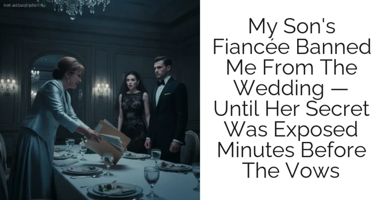 My Son's Fiancée Banned Me From The Wedding — Until Her Secret Was Exposed Minutes Before The Vows