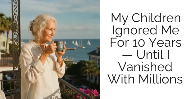 My Children Ignored Me For 10 Years — Until I Vanished With Millions
