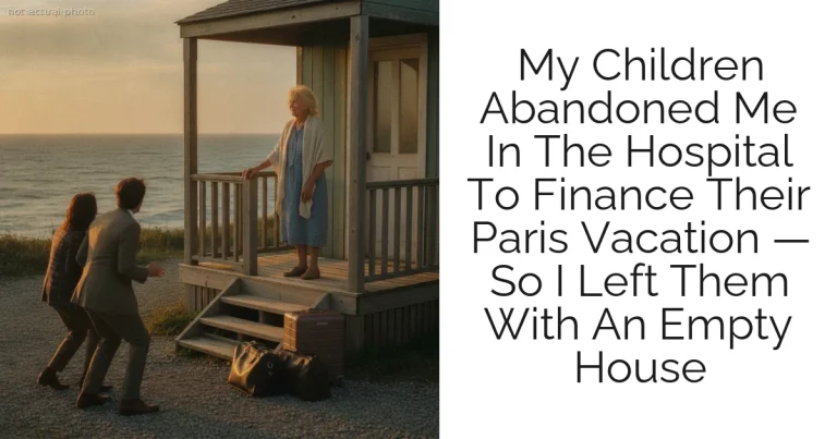 My Children Abandoned Me In The Hospital To Finance Their Paris Vacation — So I Left Them With An Empty House