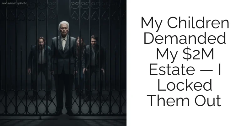 My Children Demanded My $2M Estate — I Locked Them Out