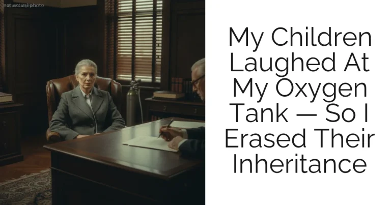 My Children Laughed At My Oxygen Tank — So I Erased Their Inheritance