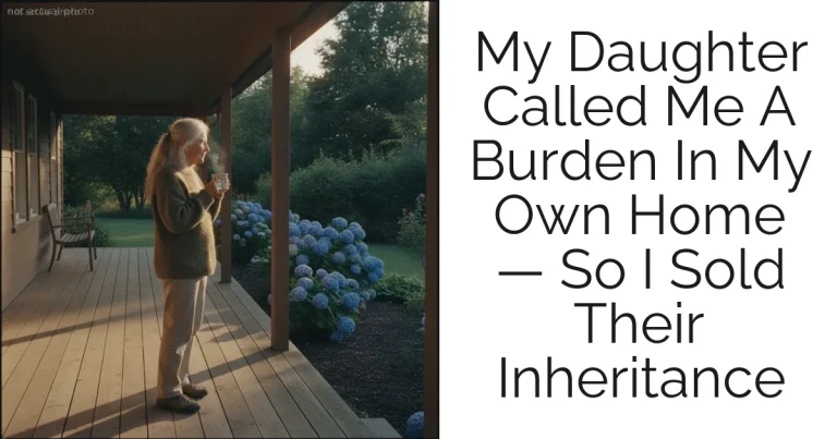 My Daughter Called Me A Burden In My Own Home — So I Sold Their Inheritance