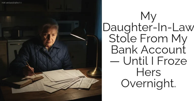 My Daughter-In-Law Stole From My Bank Account — Until I Froze Hers Overnight.