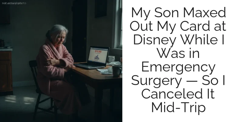 My Son Maxed Out My Card at Disney While I Was in Emergency Surgery — So I Canceled It Mid-Trip