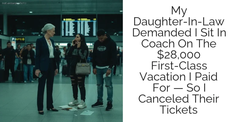 My Daughter-In-Law Demanded I Sit In Coach On The $28,000 First-Class Vacation I Paid For — So I Canceled Their Tickets